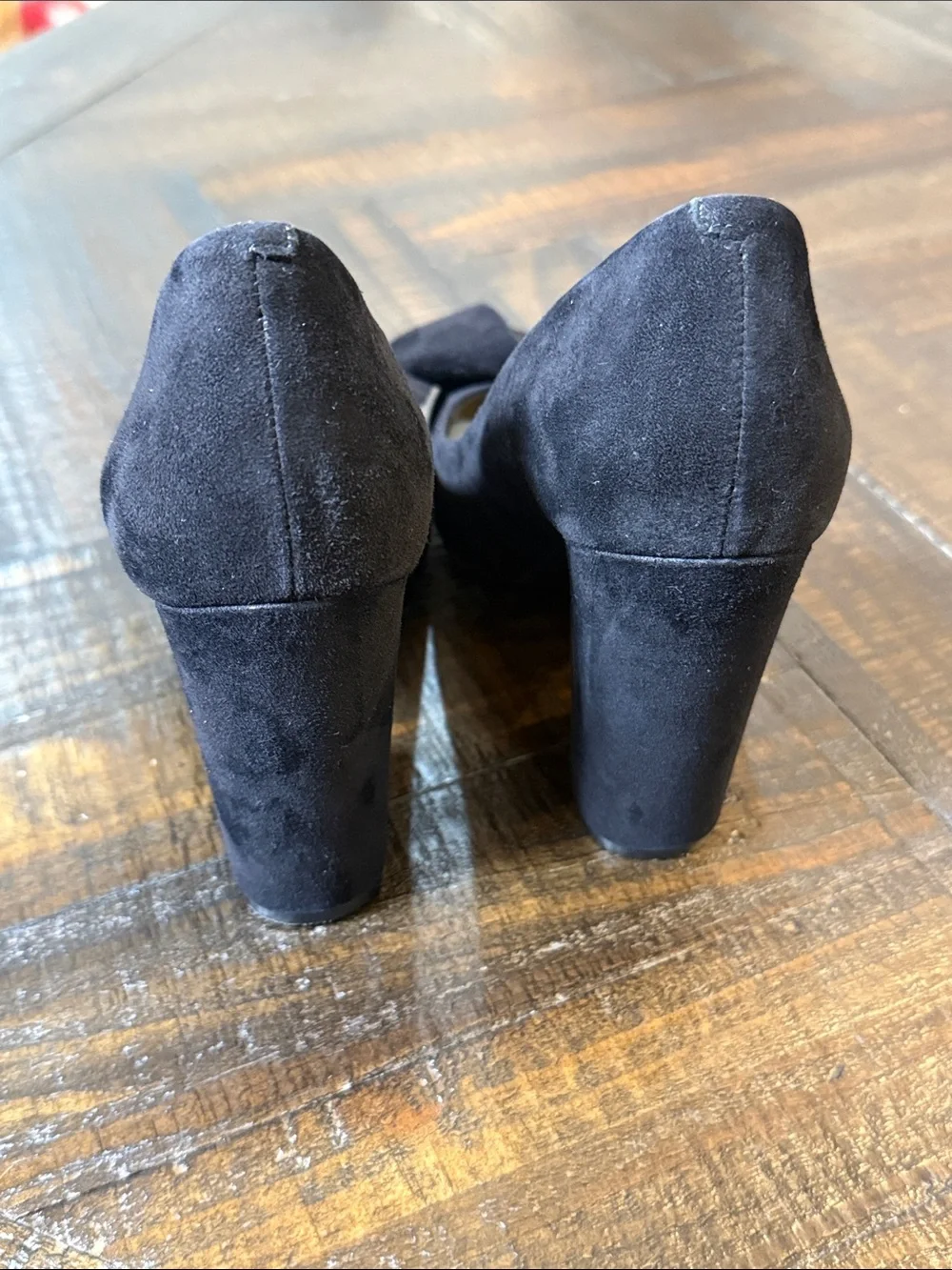 Nine West Haddriana‎ Black Suede Bow Pumps Sz 8 Pointed Toe Heels